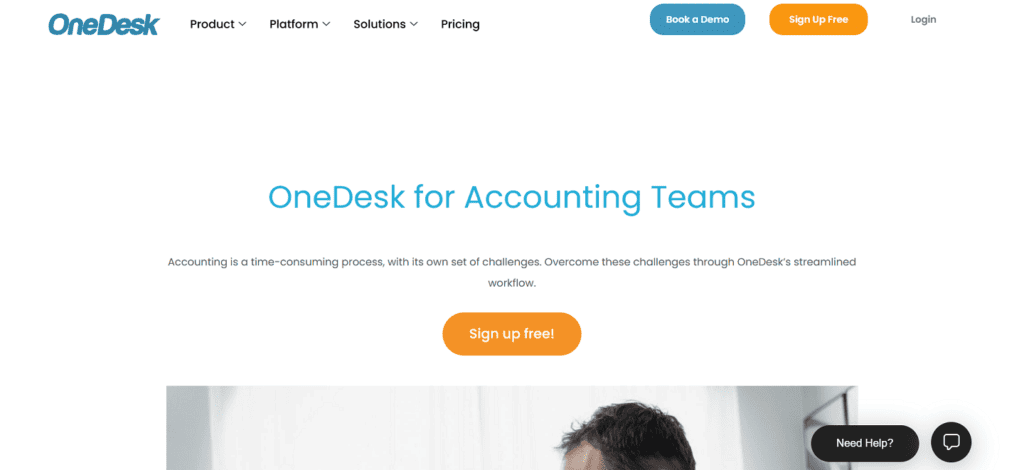 OneDesk accounting project management software