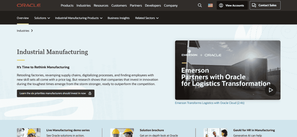 Oracle manufacturing project management software
