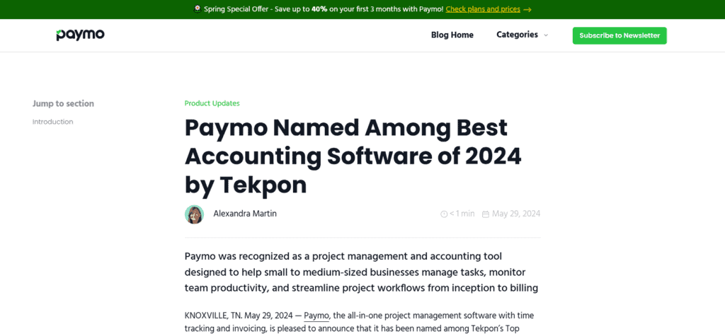 Paymo accounting project management software
