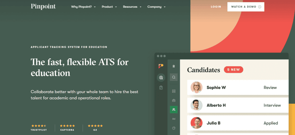 Pinpoint applicant tracking education
