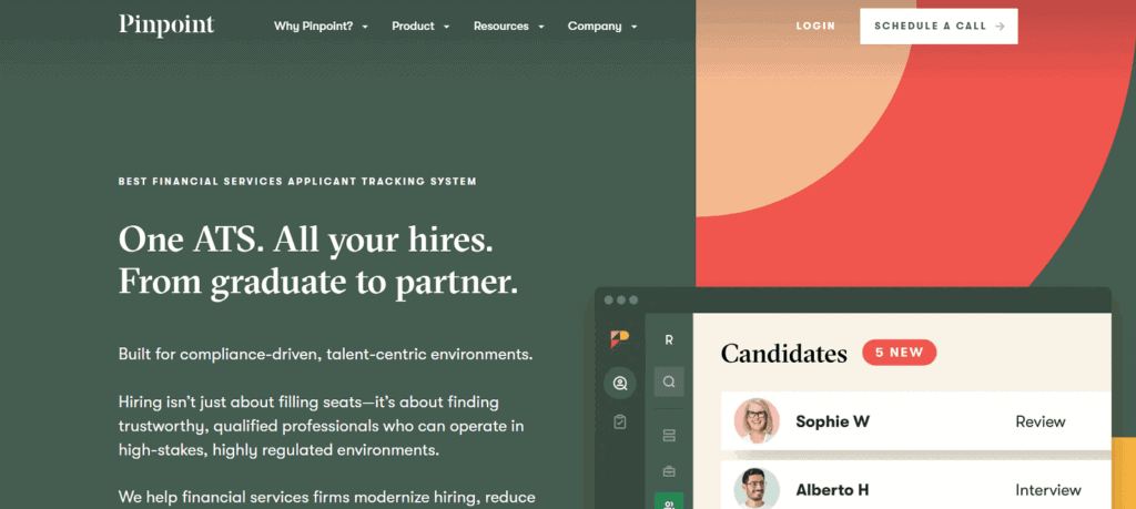 Pinpoint applicant tracking financial sector