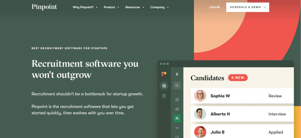 Pinpoint applicant tracking startups