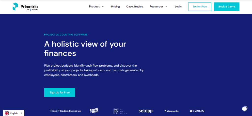 Primetric accounting project management software