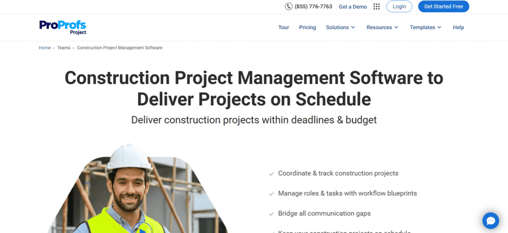 ProProfs construction project management software