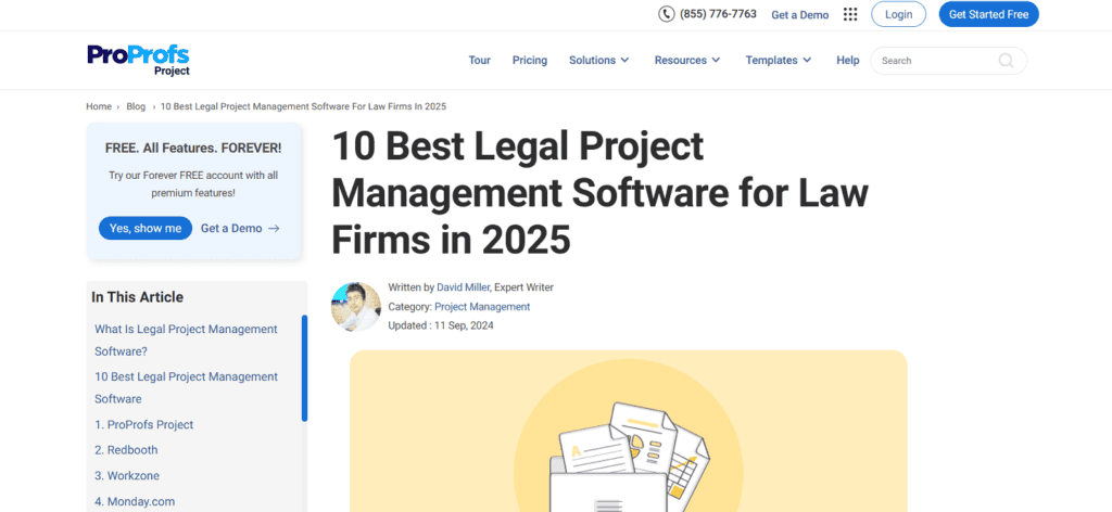 ProProfs legal project management software