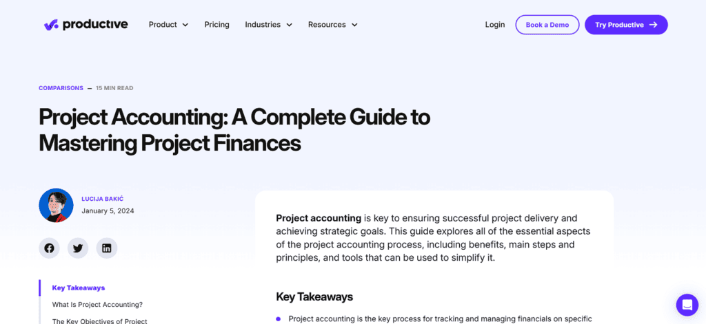 Productive accounting project management software