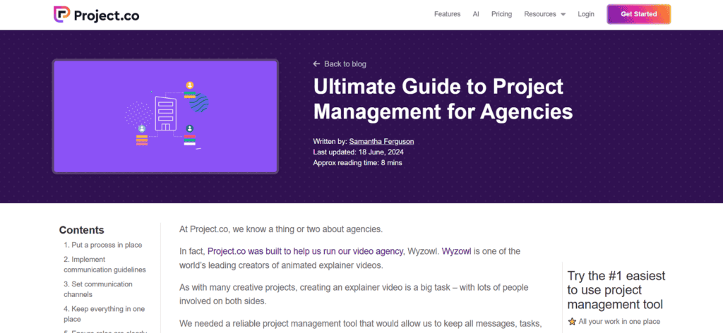 Project.co creative agency project management software