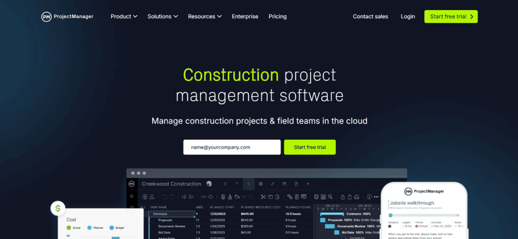 ProjectManager construction project management software