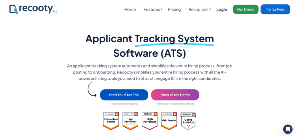 Recooty applicant tracking startups