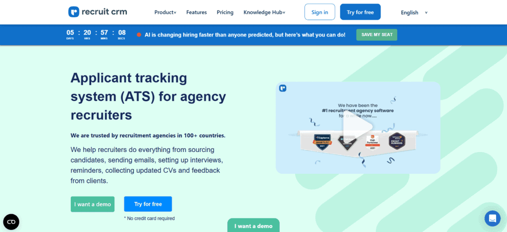 Recruit CRM applicant tracking