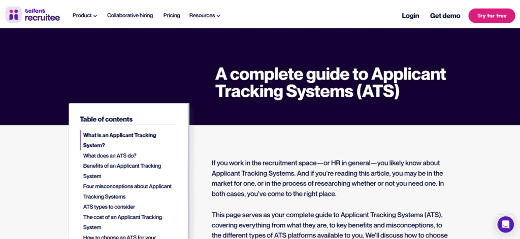 Recruitee applicant tracking