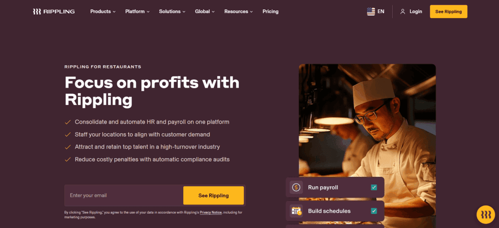 Rippling applicant tracking restaurants