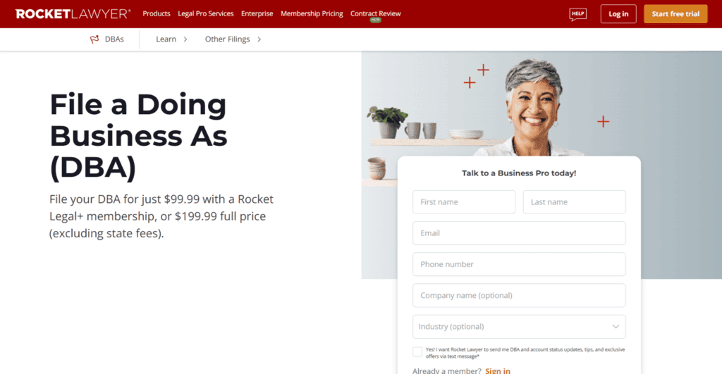 Rocket Lawyer File DBA