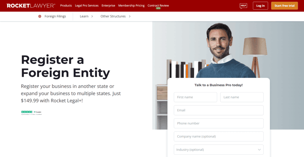 Rocket Lawyer foreign qualification