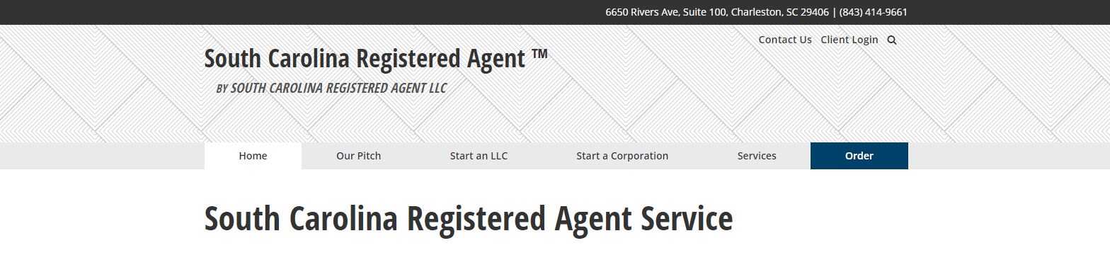 SC Registered Agent LLC Landing Page