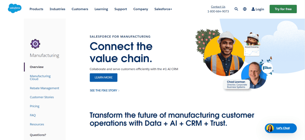Salesforce manufacturing CRM