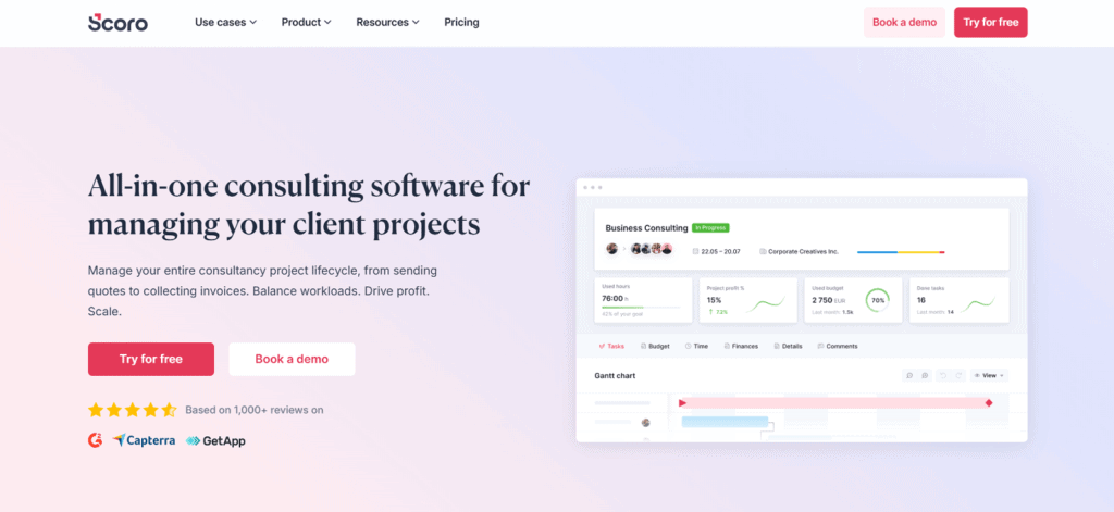 Scoro accounting project management software