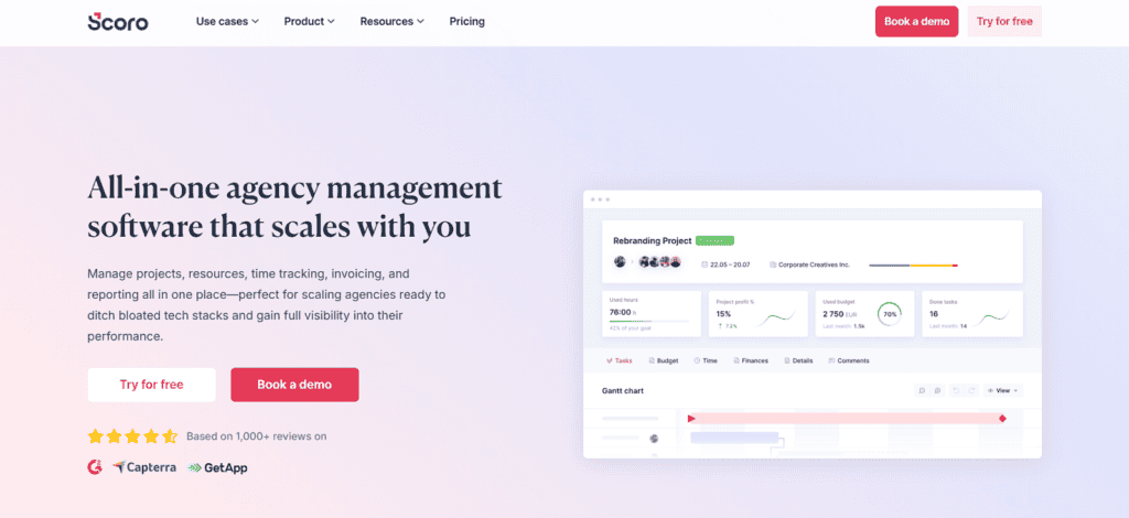 Scoro creative agency project management software