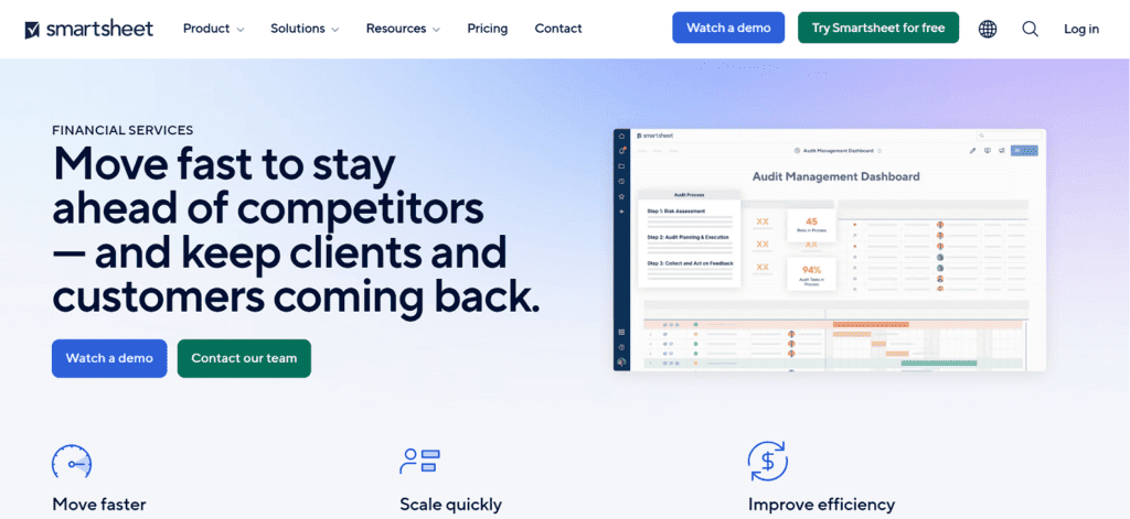 Smartsheet accounting project management software