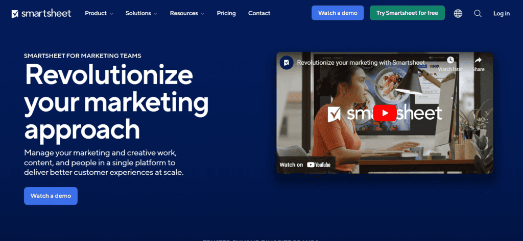 Smartsheet creative agency project management software