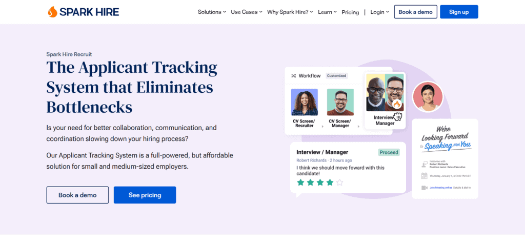 Spark Hire applicant tracking