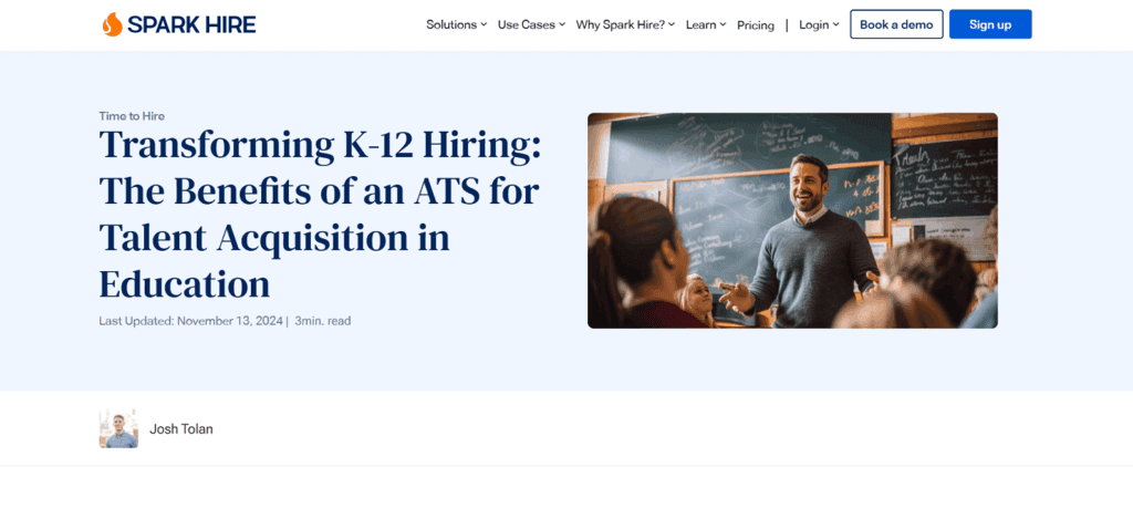 Spark Hire applicant tracking education