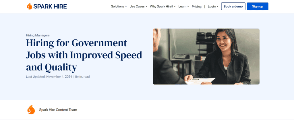 Spark Hire applicant tracking government