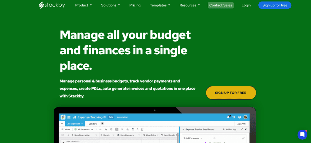 Stackby accounting project management software