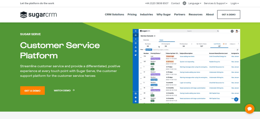 SugarCRM customer service CRM
