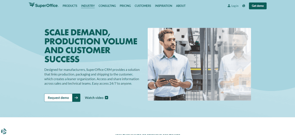 SuperOffice manufacturing CRM