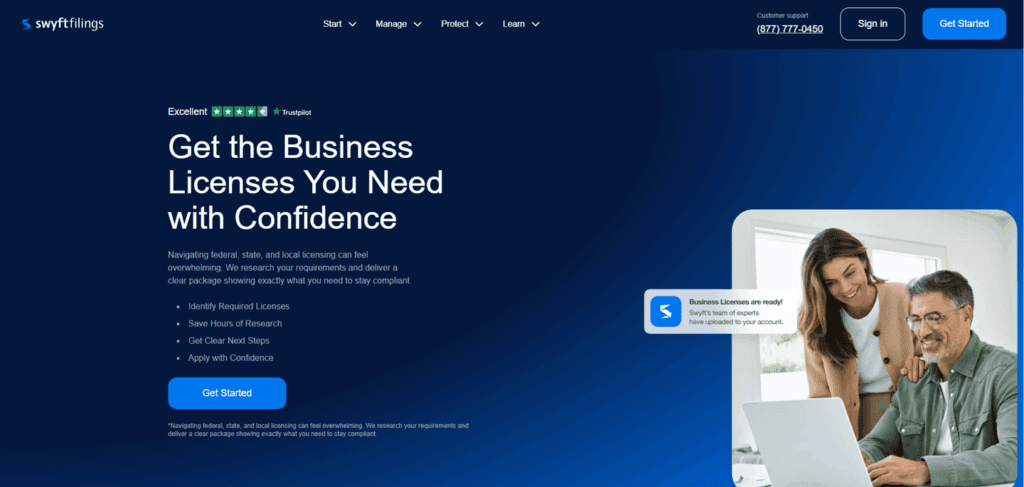 Swyft Filings business license