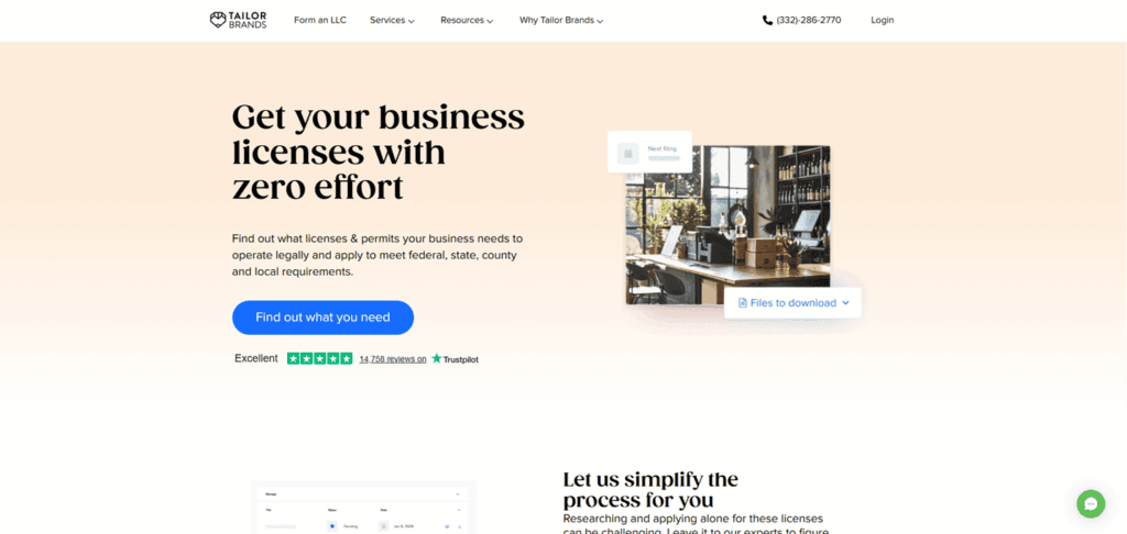 Tailor Brands business license