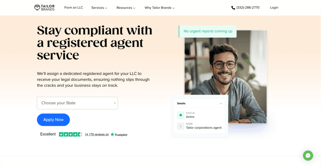 Tailor Brands registered agent