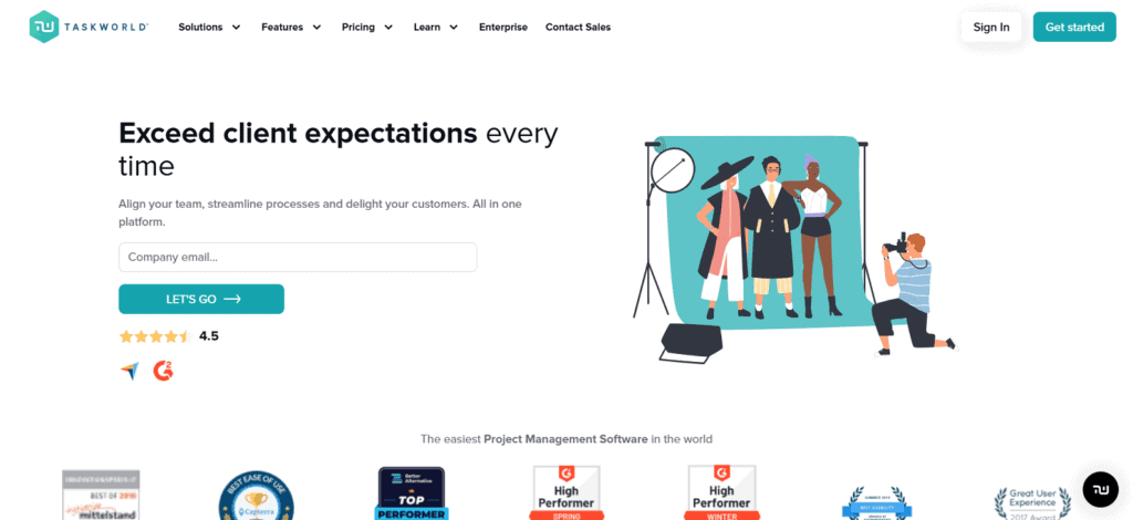 Taskworld creative agency project management software