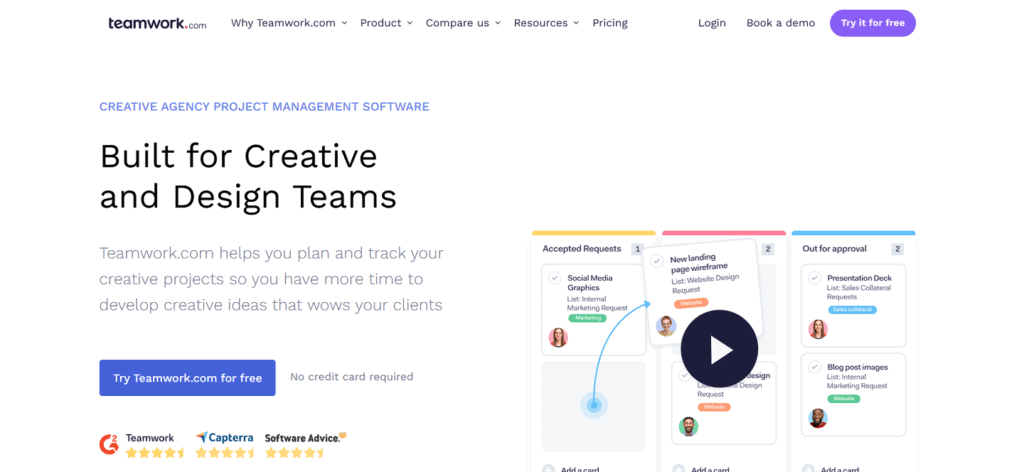 Teamwork.com creative agency project management software