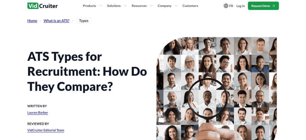 Vidcruiter applicant tracking supermarkets