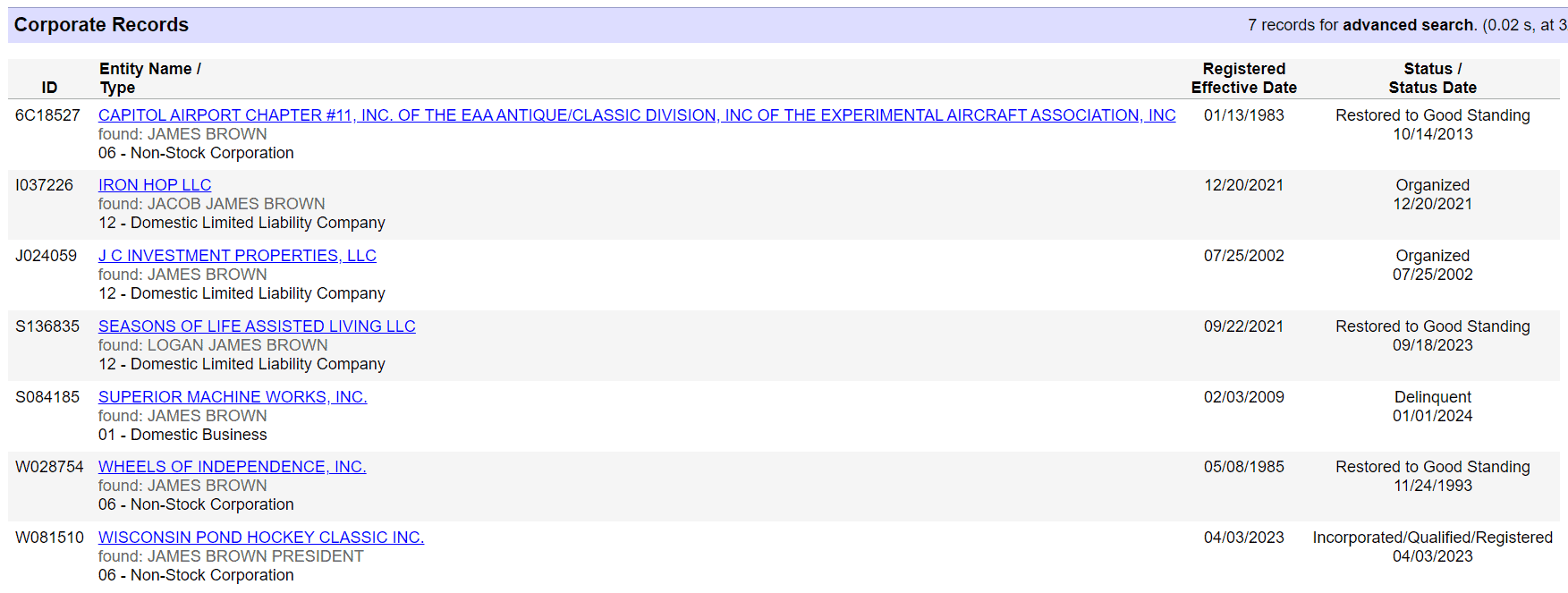Wisconsin (WI) Secretary of State (SOS) LLC & Business Search Switch
