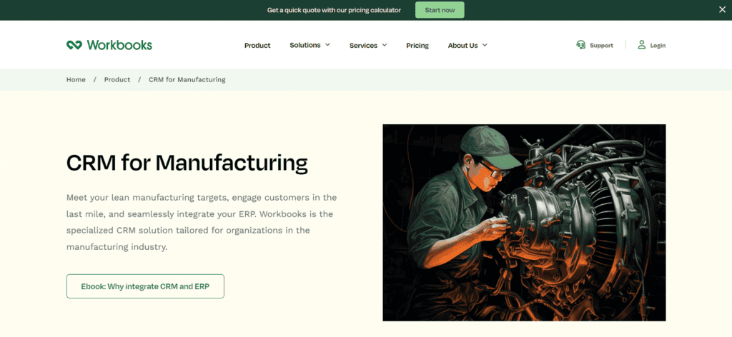 Workbooks manufacturing CRM
