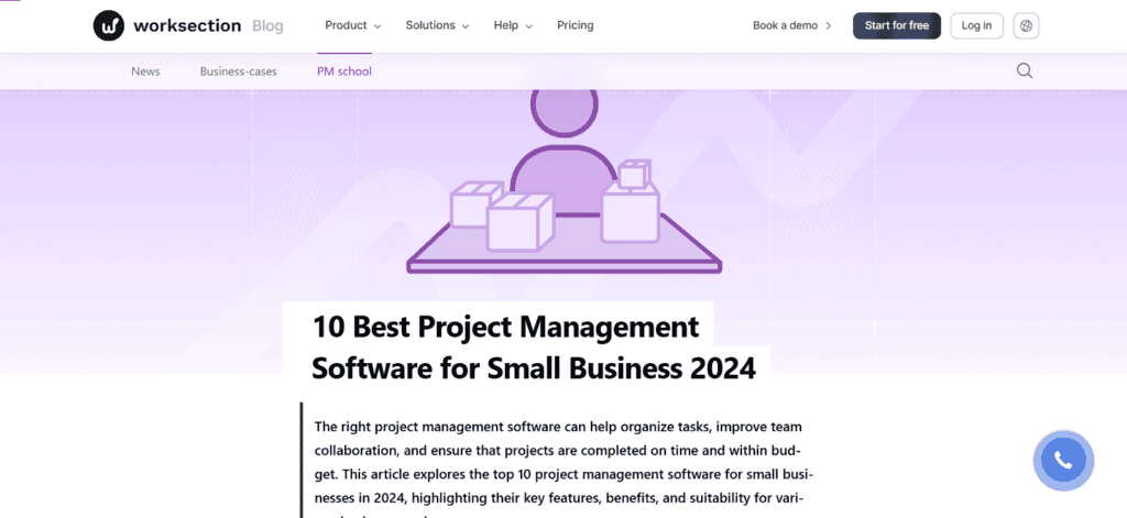 Worksection small business project management software