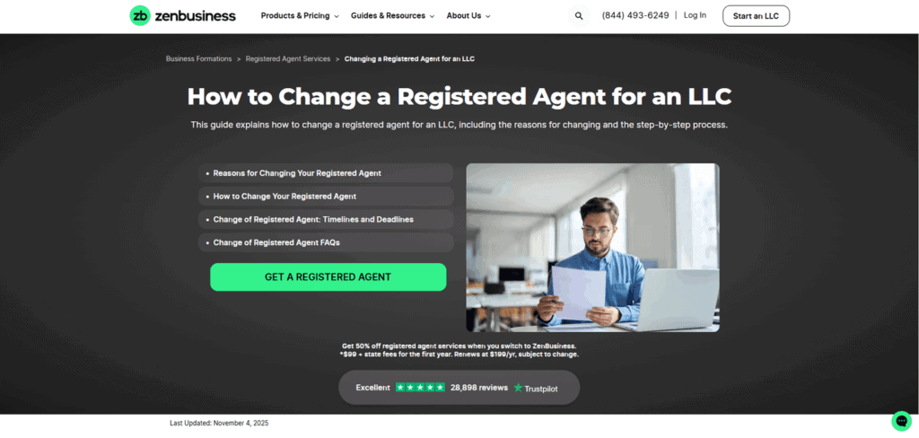 Zen Business change registered agent
