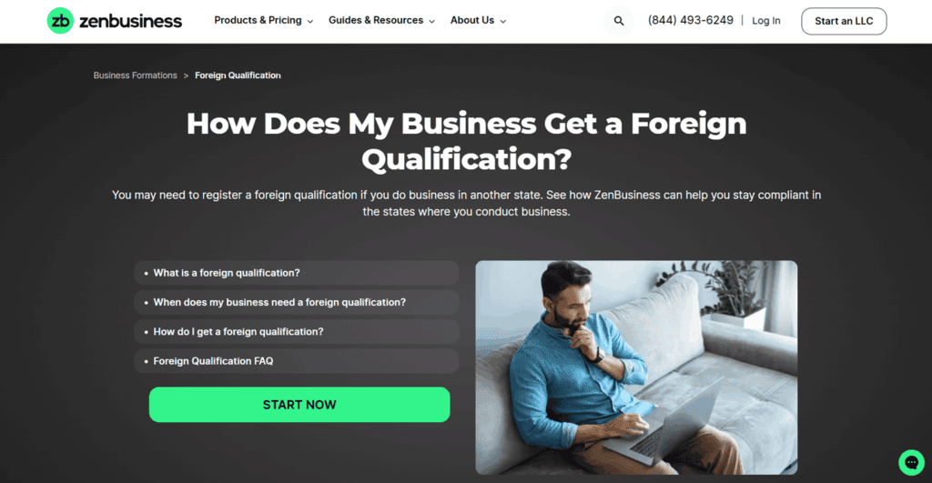 Zen Business foreign qualification