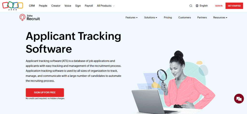 Zoho Recruit applicant tracking