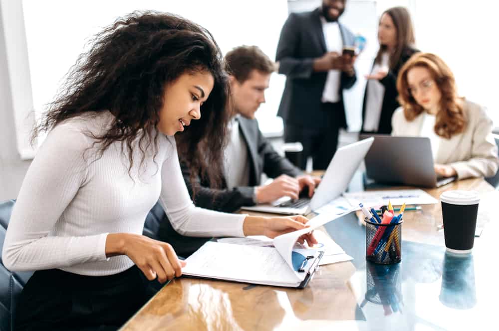 People working in an office.