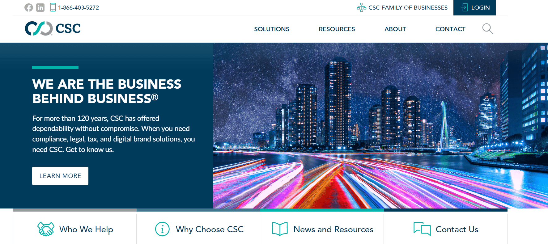 CSC Global landing page.