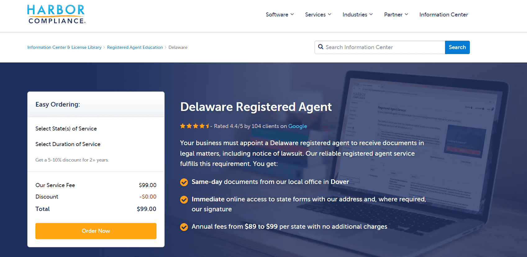 Delaware landing page