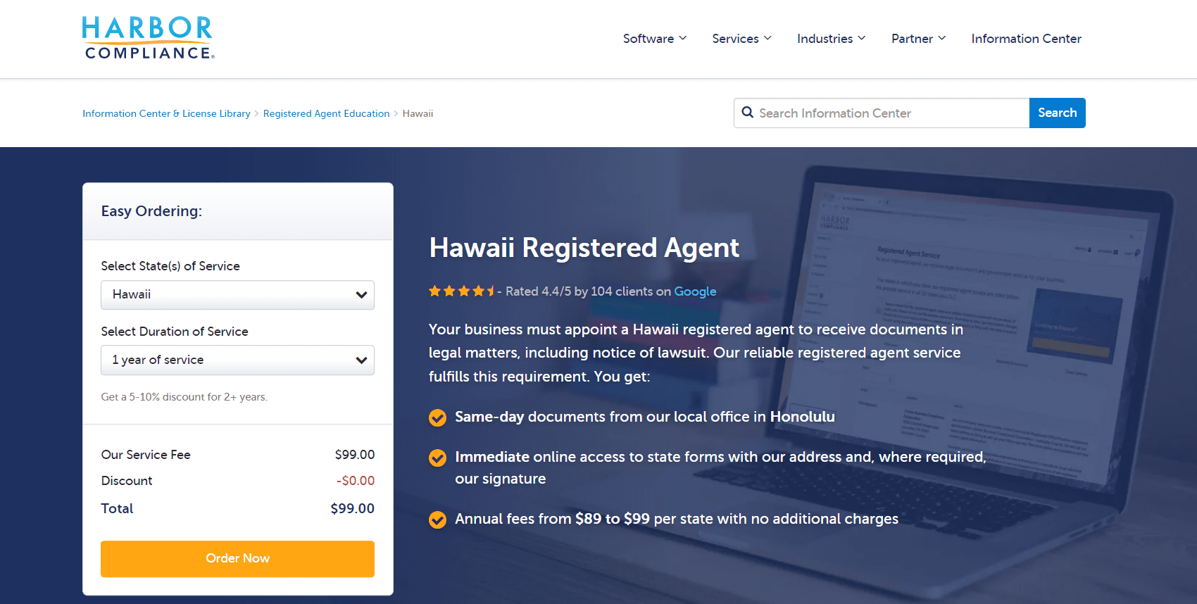 Harbor Compliance landing page