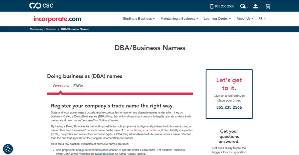 incorporate.com File DBA