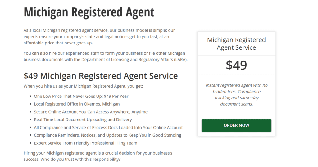 11 Best Michigan (MI) Registered Agent Services: 2024 Reviews