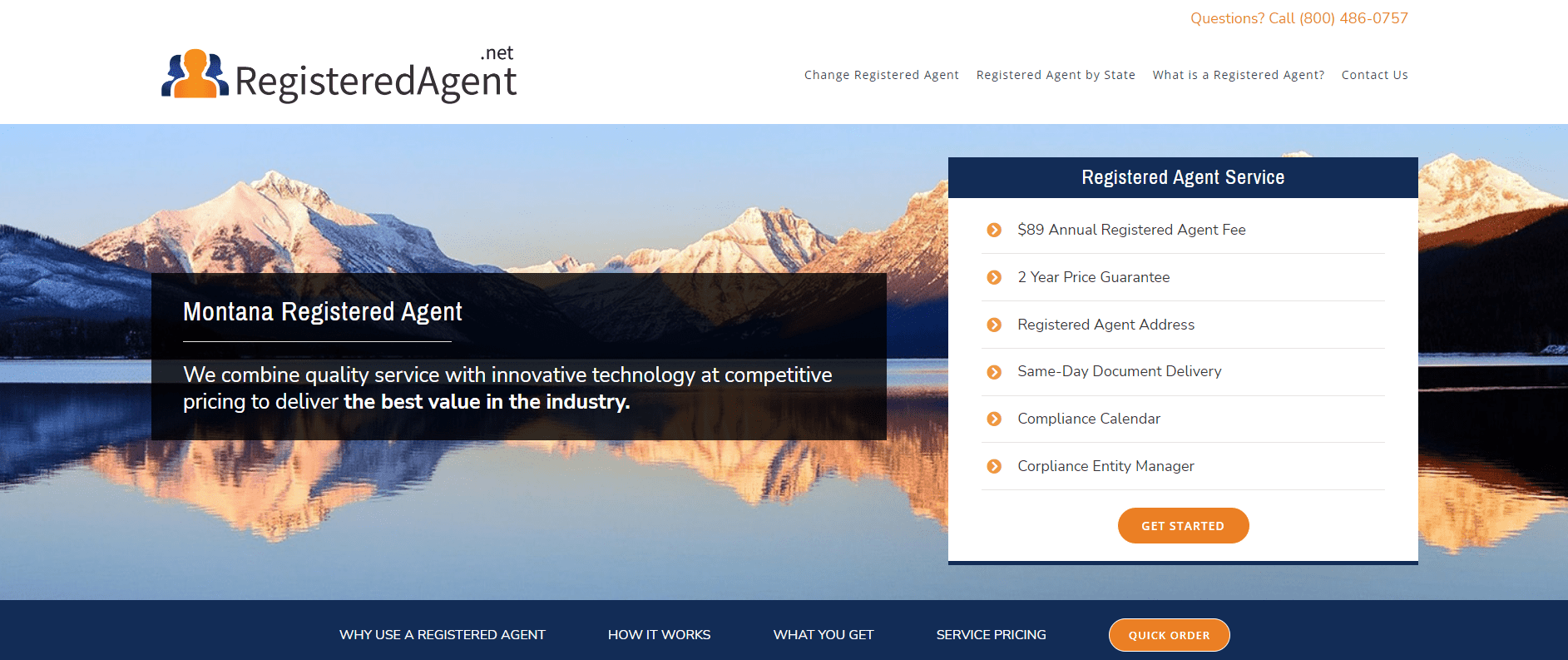 montana registered agent net landing page