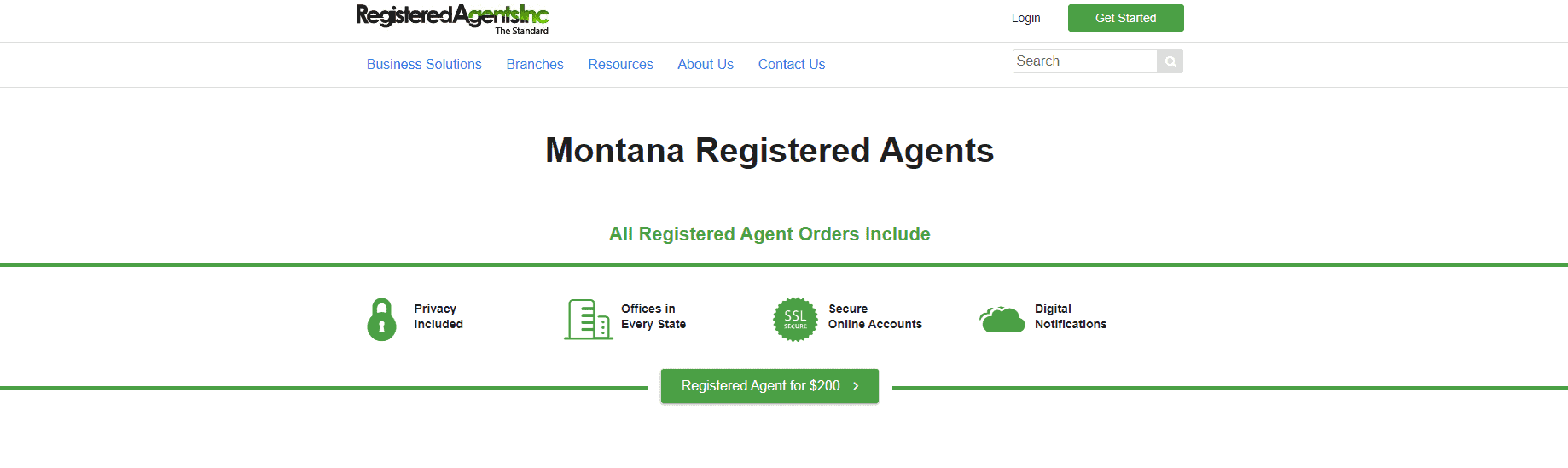 montana registered agents landing page